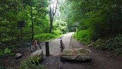 One of the park's entrances/exits at the city border