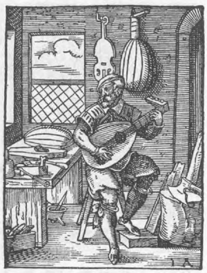 Der Lautenmacher (The lute maker) by Jost Amman