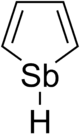 Structural formula of stibole with an explicit hydrogen