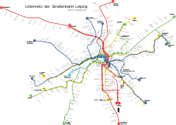 Leipzig tramway network, November 2012.