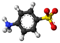 Ball-and-stick model of the sulfanilic acid zwittrion