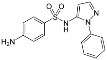 Skeletal formula of sulfaphenazole