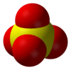 Ball-and-stick model of the sulfate anion