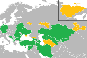 A coloured map of the countries of Europe