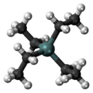 Ball-and-stick model of the tetraethylgermanium molecule