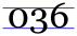 horizontal guidelines with a zero touching top and bottom, a three dipping below, and a six cresting above the guidelines, from left to right