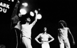 The Who waving to a crowd