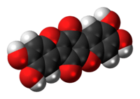 Space-filling model of the thelephoric acid molecule