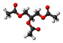 Ball-and-stick model of the triacetin molecule