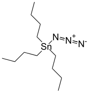 Skeletal formula of butyltin trichloride