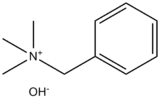 Skeletal formula of benzyltrimethylammonium hydroxide