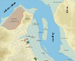 Map of tsunami flooding in Constitución after the 2010 earthquake