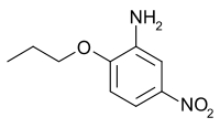 Skeletal formula of 5-nitro-2-propoxyaniline