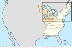 Map of the change to the United States in central North America on April 19, 1785