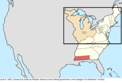 Map of the change to the United States in central North America on June 9, 1800