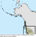 Map of the change to the United States in northwest North America on January 30, 1819