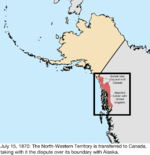 Map of the change to the United States in northwest North America on July 15, 1870