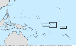 Map of the change to the United States in the Pacific Ocean on December 27, 1859