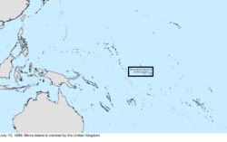 Map of the change to the United States in the Pacific Ocean on July 10, 1889