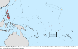 Map of the change to the United States in the Pacific Ocean on February 16, 1900