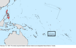 Map of the change to the United States in the Pacific Ocean on February 19, 1900