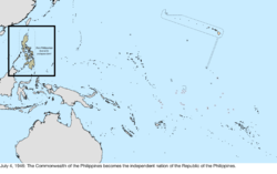 Map of the change to the United States in the Pacific Ocean on July 4, 1946