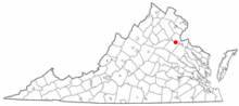 State map highlighting Fredericksburg