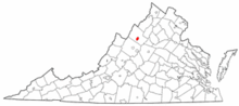 State map highlighting Harrisonburg