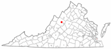 State map highlighting Staunton