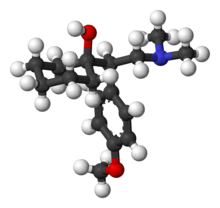 chemical structure of the SNRI drug venlafaxine