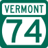 Vermont Route 74 marker