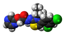 Space-filling model of the WAY-208,466 molecule