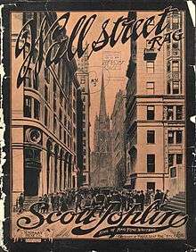 A single point perspective line drawing of Wall Street during the early 20th century