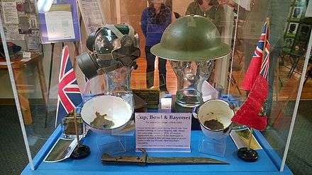 War Artifacts on display.